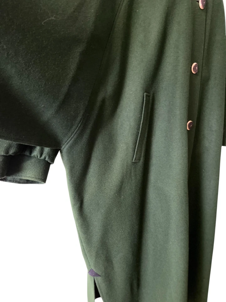 Casaco capa de lã vintage anos 90 | Manto de inverno feminino Loden | Tamanho - tamanho único - Imagem 2 de 4