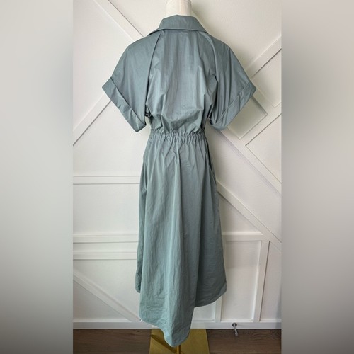 Abercrombie & Fitch Utility Maxi Shirt Dress Sage Green Size Small Petite - Picture 7 of 13