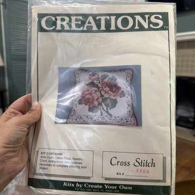 Create Your Own Cross Stitch Classic Roses Pillow Kit 4202 NIP