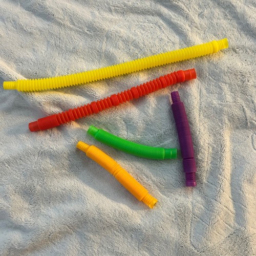 5pc Pop Tube Sensory Fidget Toys Set Colorful Stretch Bendable Tactile Tubes