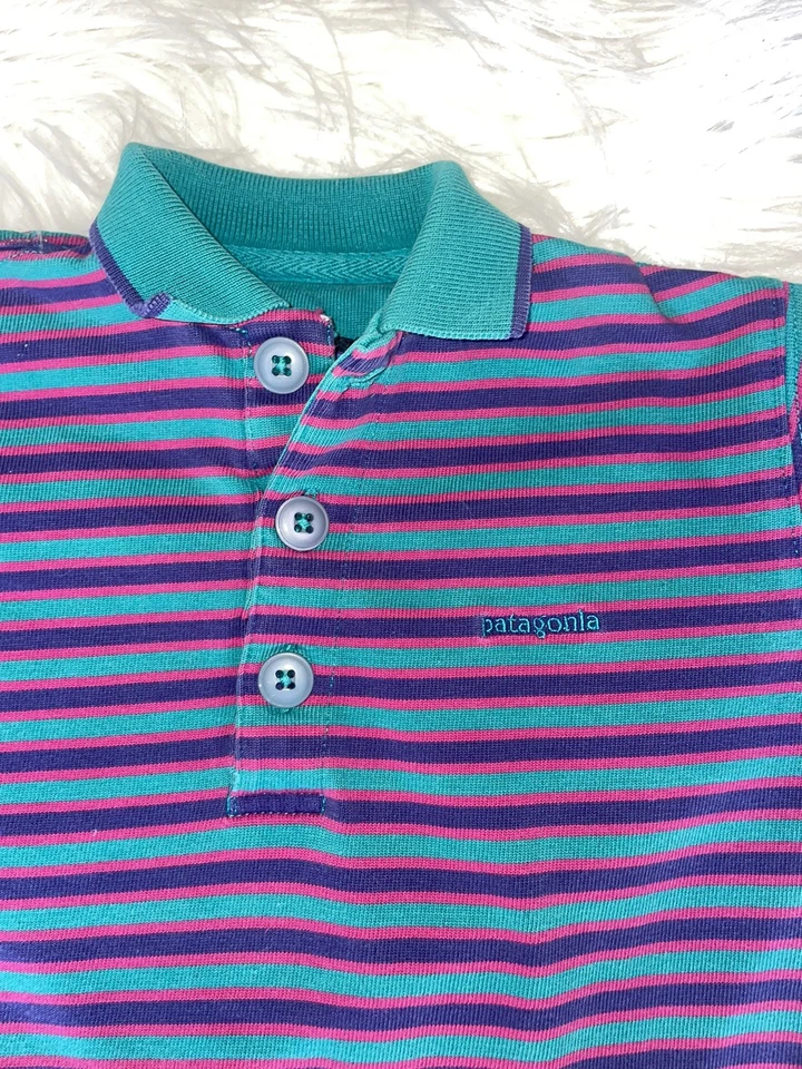 Camisa Polo Vintage Patagonia 24 Meses Remitente Rugby Rayas Manga Larga Primavera 95 Foto 3 de 4