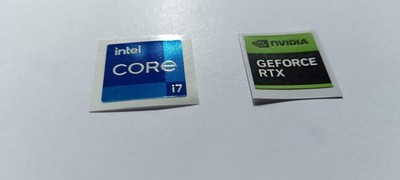 1 x Intel Core i7 + 1 x Nvidia Geforce RTX Sticker Original Aufkleber