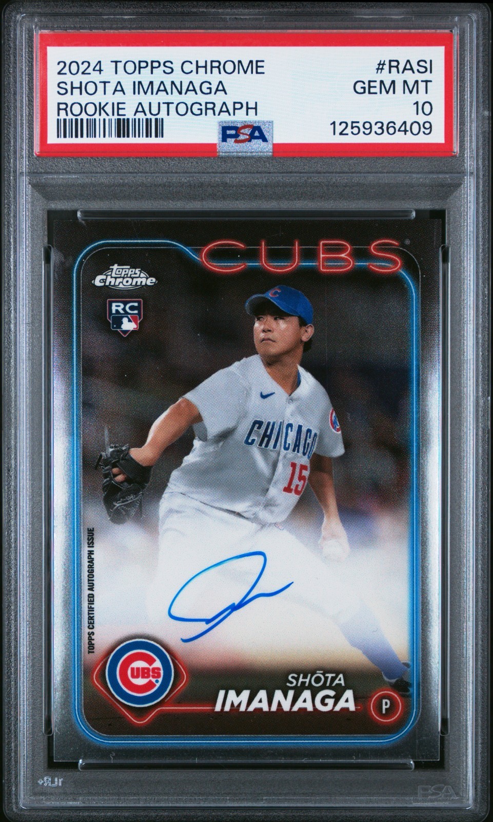 2024 Topps Chrome Shota Imanaga #RASI Rookie Autograph RC Auto PSA 10 GEM MT