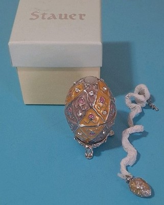 Stauer Jeweled Egg w/Necklace Anastasia D5