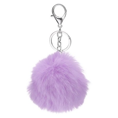 Schlüsselanhänger süßer weicher Bommel 8 cm Plüschkugel für lila Licht