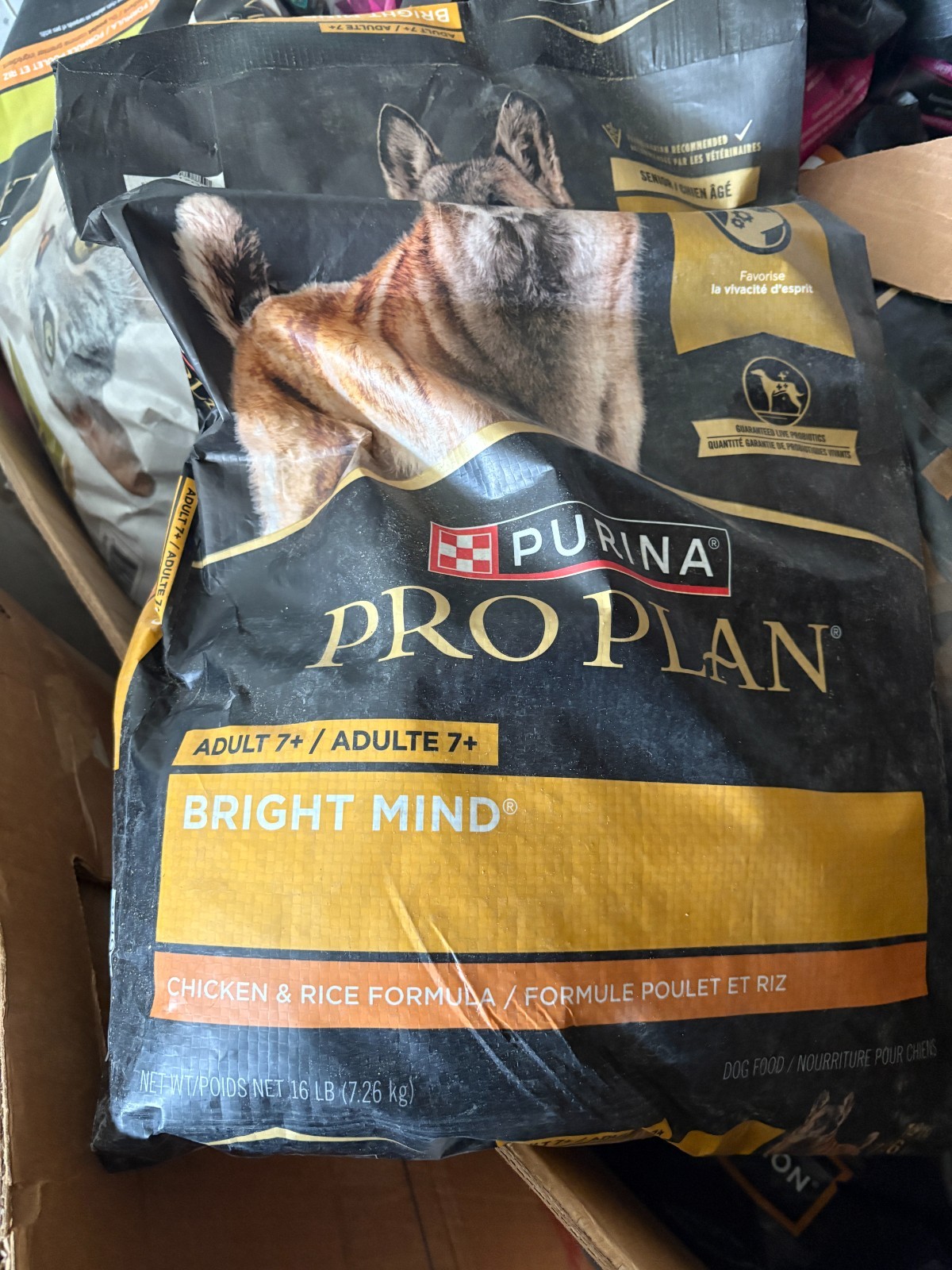pro plan dry dog bright mind adult 16lb bag exp 4/26