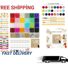 6mm Glass Beads Bracelet Making Kit 1400pcs 24 Colors Crystal Beads Jewelry