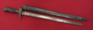 WWI M1892 French Mannlicher Berthier Bayonet w/Scabbard - 2nd or 3rd Type