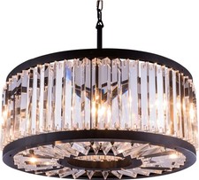 Mocha Brown Chelsea Crystal Pendant Lamp