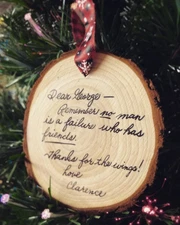 Dear George Letter Ornament | It's A Wonderful Life Movie Gift | Wood