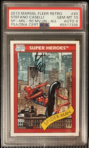 2013 Marvel Fleer Retro 1990 Impel Auto Spider-man Universe Caselli 20 PSA 10