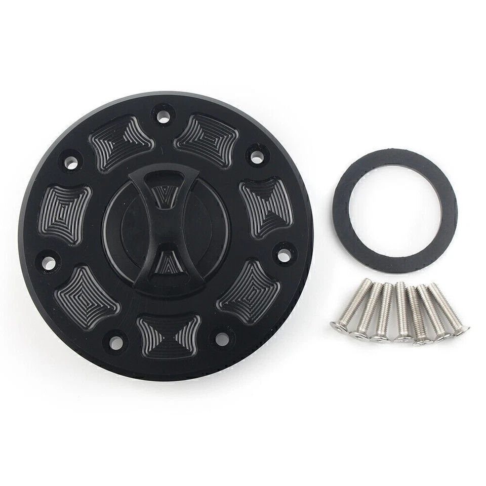 1x Fuel Gas Tank Cap Cover Fit Kawasaki NINJA 500 ZX-6 ZX-7 ZX-9 ZRX-1100 GPZ500 — 第 3/4 张图片