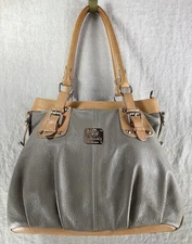 I Medici Firenze Italian Leather Shoulder Handbag Taupe Handcrafted  In Italy