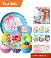 Bath Bombs, 6pcs Bubble Bath Bomb for Girls, Handmade Fizzies Bathbombs for W...