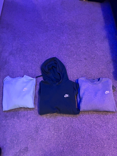Nike Men’s Pullover Hoodie & Crewneck Sweatshirt Lot Size M Cotton Logo Solid