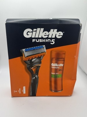 Gillette Fusion5 Rasierer + Rasiergel Set - Neu unbenutzt - Box beschädigt