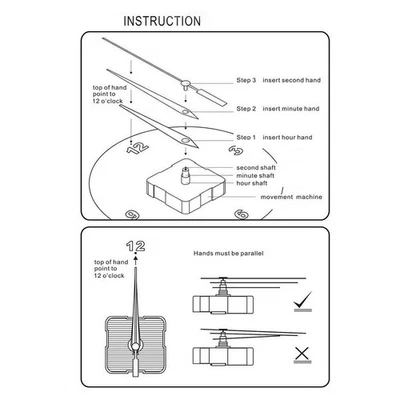 BRAND NEW Kit de mécanisme moteur d'horloge de haute qualité avec arbre long pour projet