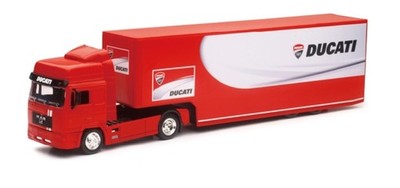 NEWRAY, MAN 4x2 mit DUCATI 2-Achs-Anhänger, 1/43, NEW15983