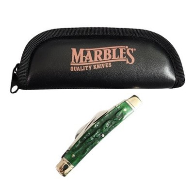 Marbles Congress Green Stag Bone Folding Knife