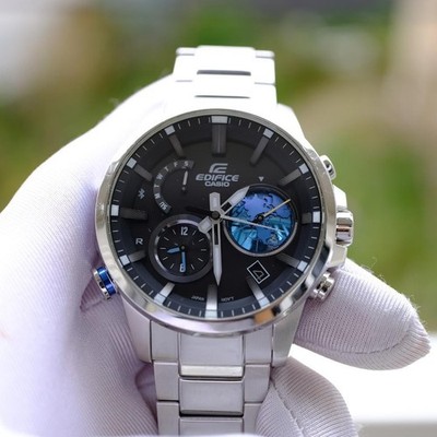 CASIO EDIFICE EQB 600D 1AJF Solar Stainless Steel Chronograph Date Watch