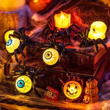 Halloween Decorations LED Candle Light Plastic Spider Pumpkin Lamp