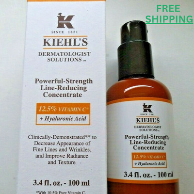 Kiehl's 12.5% Vitamin C Serum 100ml 3.4oz Hyaluronic Acid Face Care