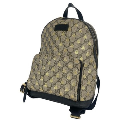 Gucci 427042 GG Supreme Bee Print Backpack Daypack Rucksack Tasche Canvas Beige