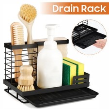 Kitchen Sink Caddy Basket Drain Rack Sponge Dishcloth Holder Storage Organizer