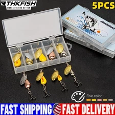5PCS Fishing Spinner Baits for Freshwater Saltwater Fishing Lures Spinning Spoon