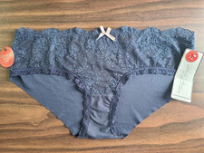 MARILYN MONROE Dark Blue Intimates lace bikini Panties Size XL New