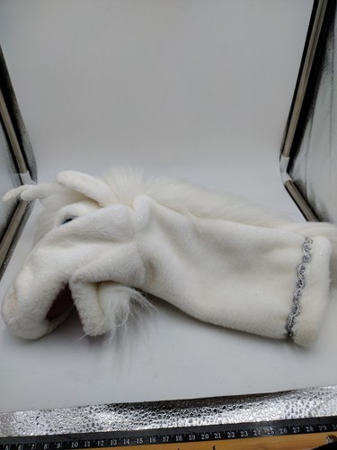 Folkmanis Unicorno Palco Pupazzo Mano Bianco Iridescente con Corno Torto - Foto 3 di 6