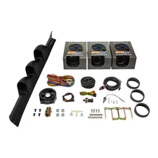 GlowShift Boost, Oil PSI, Oil Temp Gauges + Black Pod for 02-06 Acura RSX