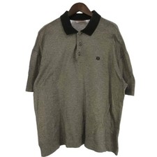 LOEWE Polo Shirt Short Sleeve Logo Embroidery Cotton Gray Size M Men's