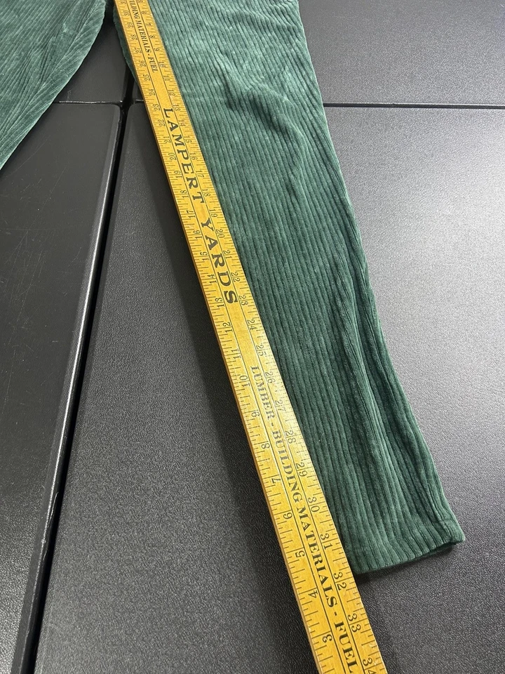 Denim & Co. Pantalones Mujer Pequeños Verde Acanalado Pana Leggings Pull On Elástico Foto 2 de 4