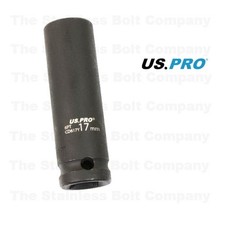 US PRO 1/2" Drive 17mm Deep Impact Socket 78mm Long 6 Point 3753