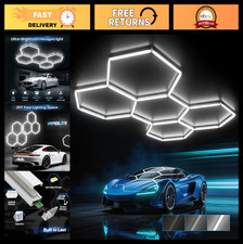 Upgraded 168W Dimmable Hexagon LED Garage Light - 16800LM Super Bright Shop Ligh