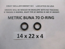 14mm ID x 22mm OD x 4mm thick O-ring.  Buna-70.     Quan 2.