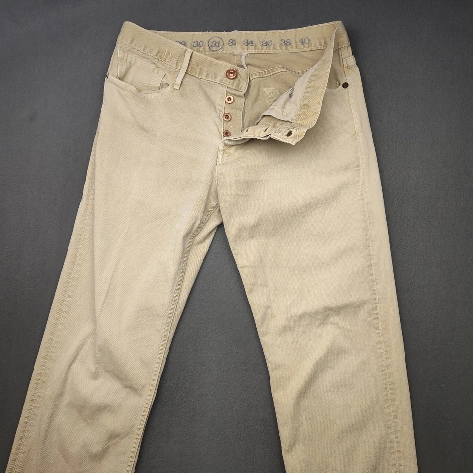 Earnest Swen Pants Mens 33x32 Brown Fulton Twill Button Fly 5 Pocket School - Image 2 of 4