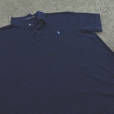 Polo Ralph Lauren Shirt Men 2XB Big Short Sleeve Blue Pony Rugby