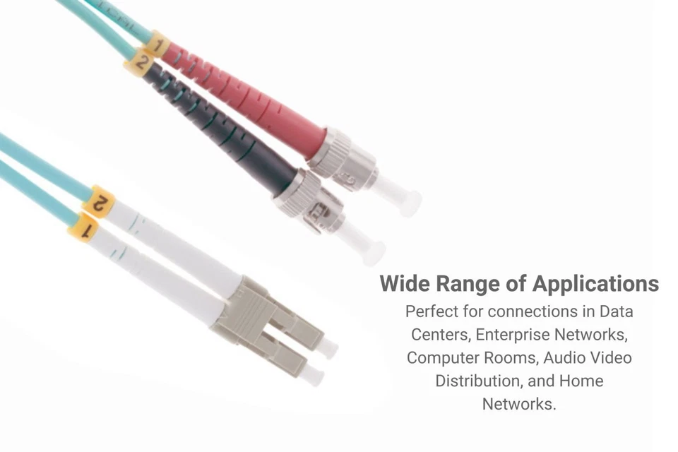 10 Gig LC to ST MM Duplex 50/125 Fiber Patch Cable 1M - Lifetime Warranty - Image 3 of 4