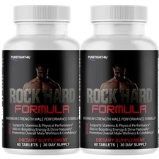 Rock Hard Male Supplement, Supports Strength & Energy, RockHard | 2 Bottles
