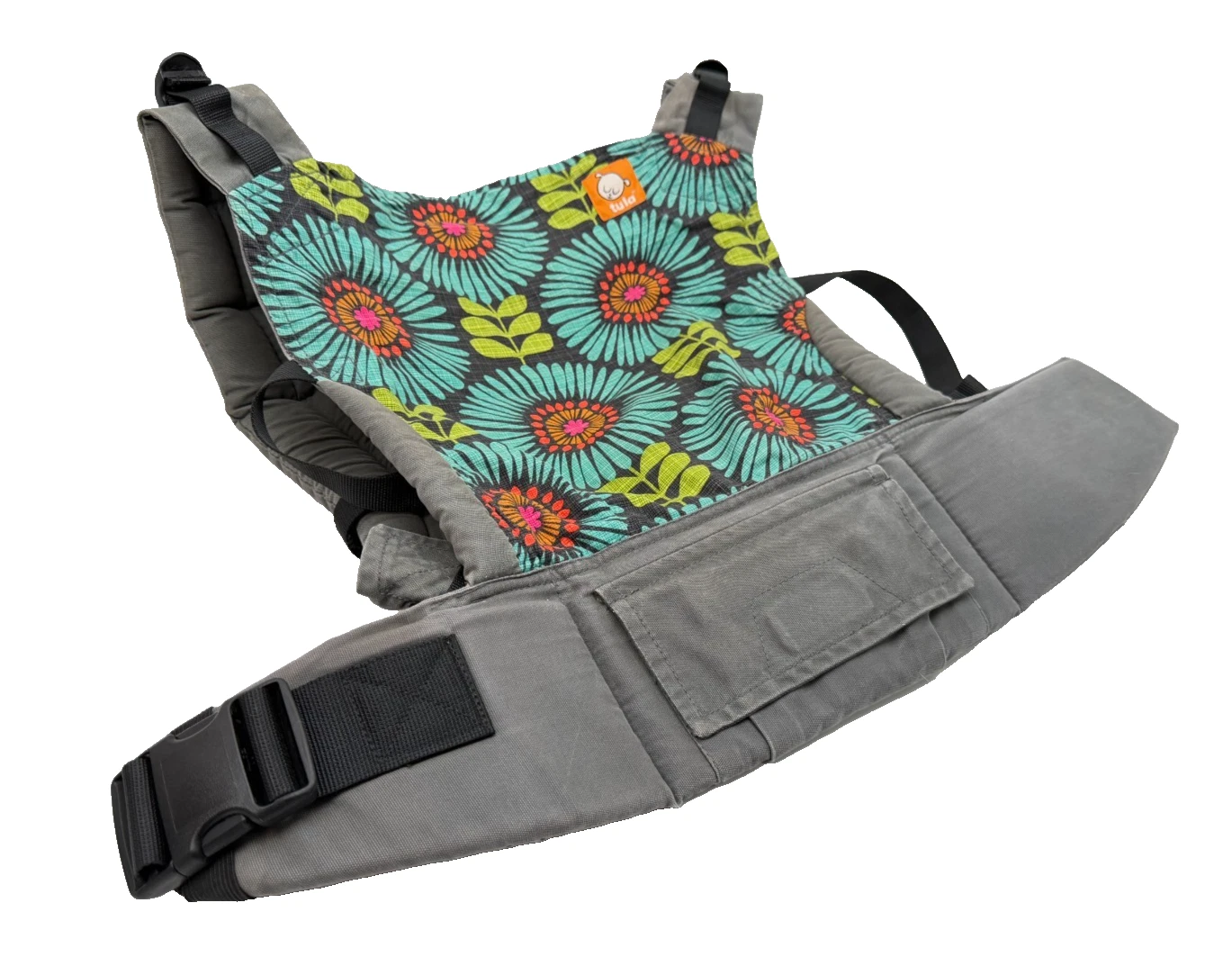 Tula Standard Ergonomic Baby Carrier Retro Teal Floral Daisy 100% Cotton