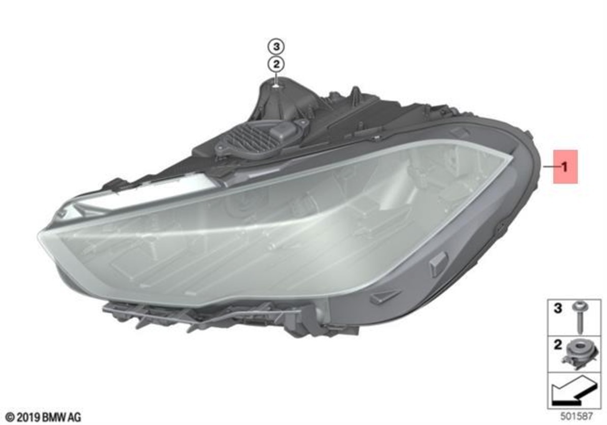 Genuine BMW F44 228i 228iX M235iX HEADLIGHT LED AHL LEFT