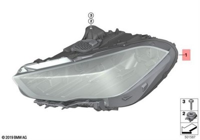 Genuine BMW F44 228i 228iX M235iX HEADLIGHT LED AHL LEFT