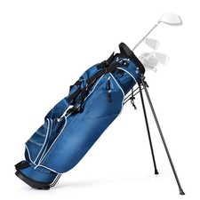 GYMAX Lightweight Golf Cart Bag Golf Stand Bag 4-Way Top Dividers Navy