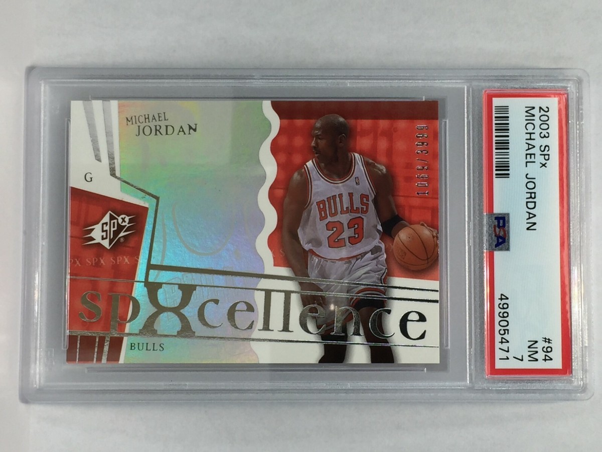 2003 Upper Deck SPx SPXCELLENCE #94 MICHAEL JORDAN /3999 PSA 7 HOF
