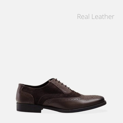 Redfoot Mens Leather Shoe - JAY BROWN 
