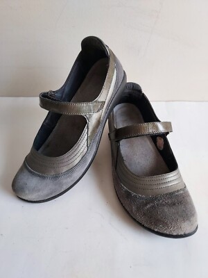 NAOT KIREI MARY JANE SHOES GRAY/OLIVE SUEDE LEATHER COMFY WOMEN'S SZ EU 40,  US