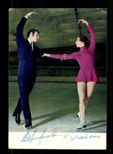 Unbekannt Autogrammkarte Druck Signiert Eiskunstlauf + A 240792