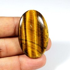 Natural Yellow Flashy Tiger Eye Gemstone Cabochon Oval Shape Loose 55 Cts 8159
